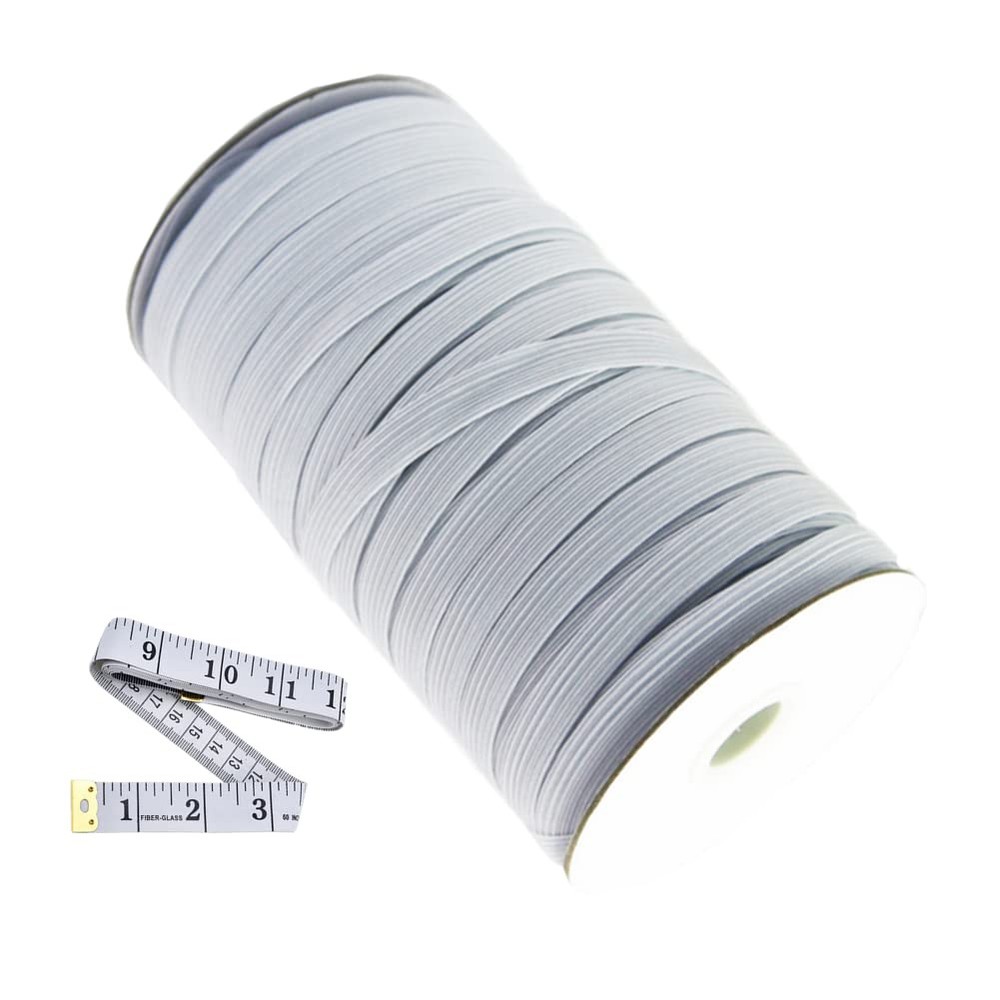 70 Yards White Elastic Band 1/2 Inch Wide, Stretch Elastic Cord Elastic Band ...