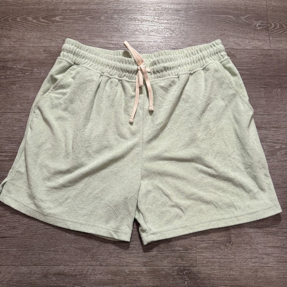 FOREVER 21 Shorts Mens XL Green Drawstring Lounge Terry 34W 5