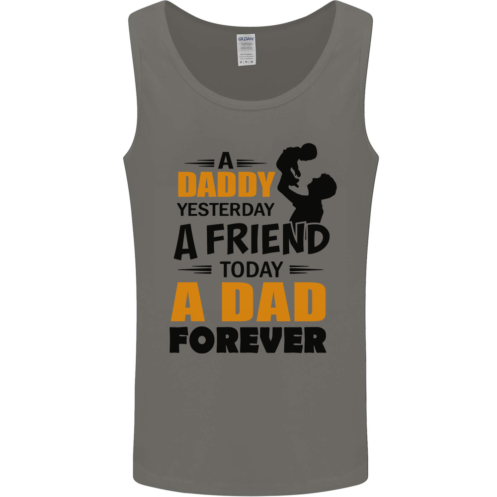 Daddy A Dad Forever Funny Fathers Day Mens Vest Tank Top