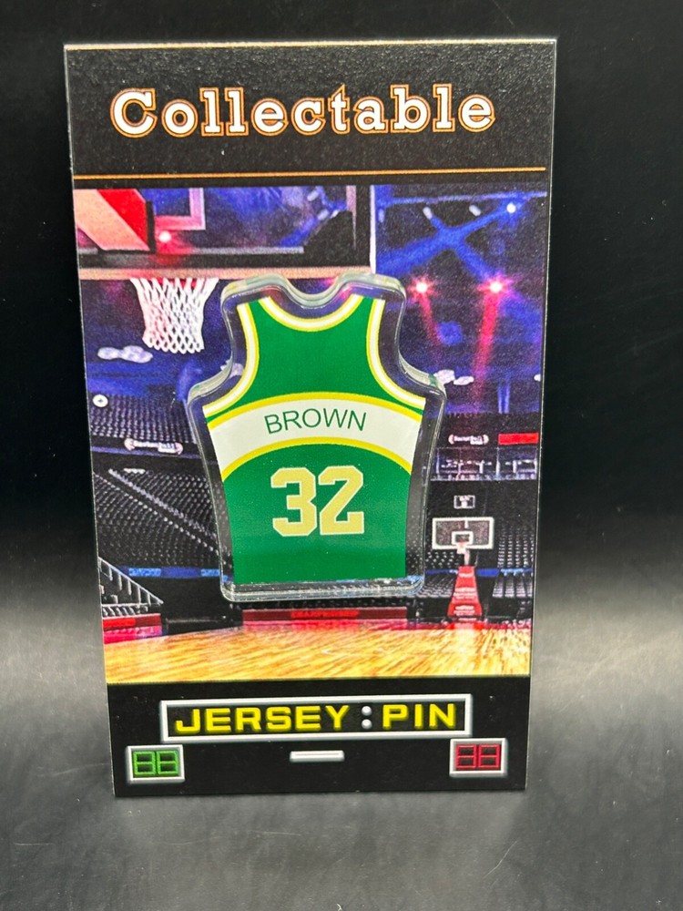 Vintage Seattle Supersonics Fred Brown Jersey Lapel Pin - Retro Collectible