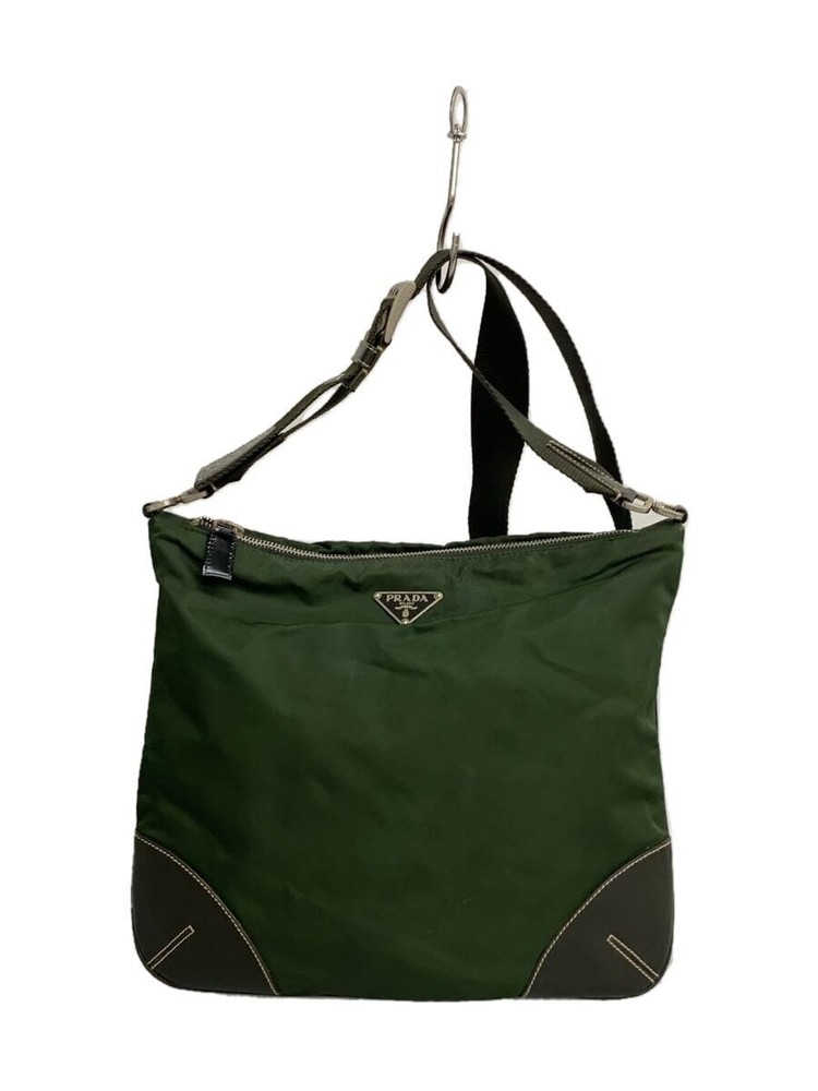 RARE PRADA Nylon Shoulder Bag in Solid Green