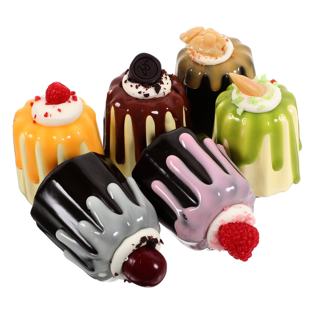 6pcs Fake Cake Decorative Cake Model Realistic Food Artificial Cake Dessert