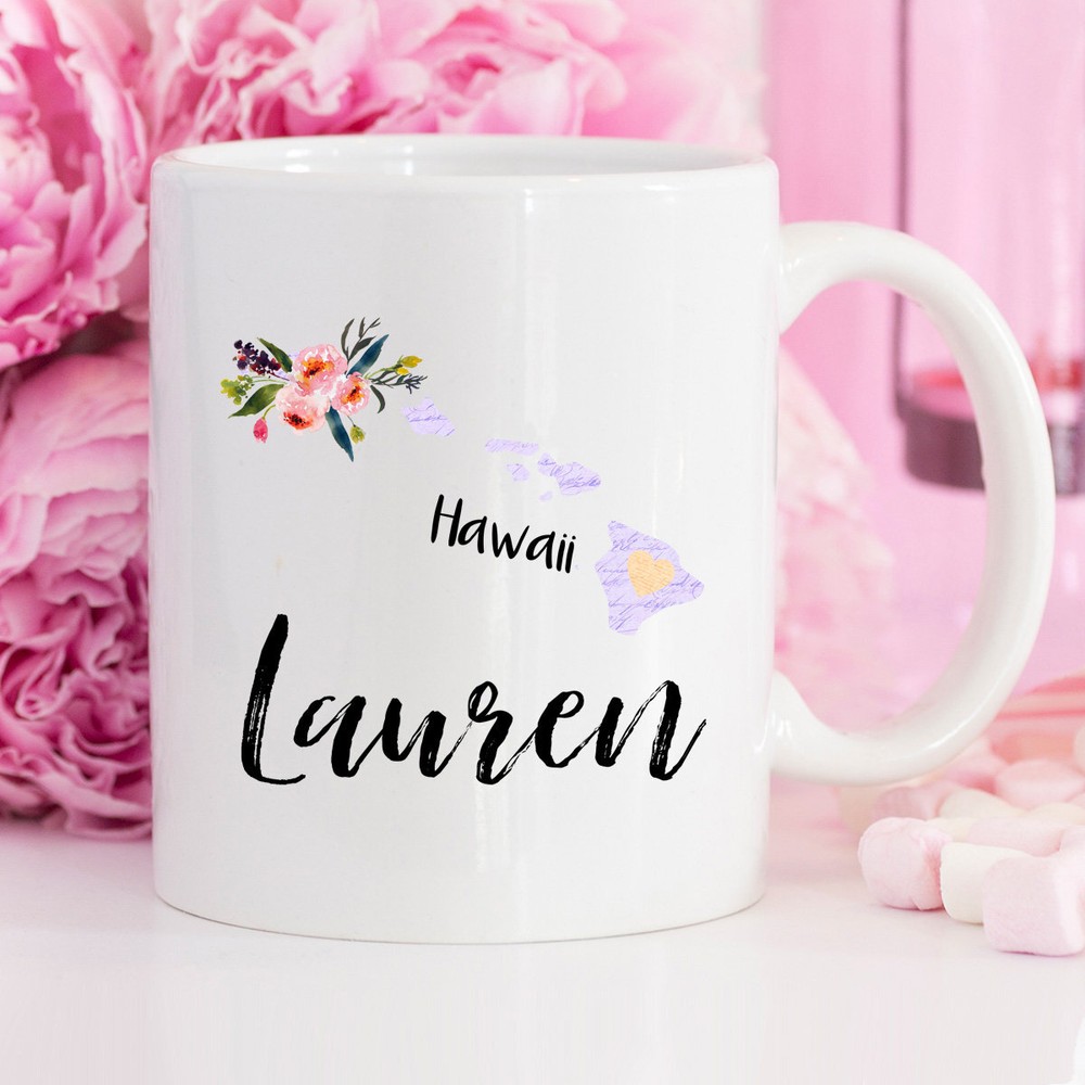 Hawaii Hawaii Map Hawaii Gift Hawaii Mug Hawaii Home State Mug Wedding Gift