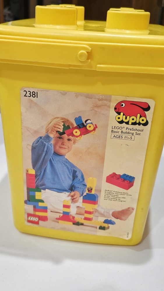 Vintage 1991 Lego Duplo 124-Piece Preschool Building Set with Bucket