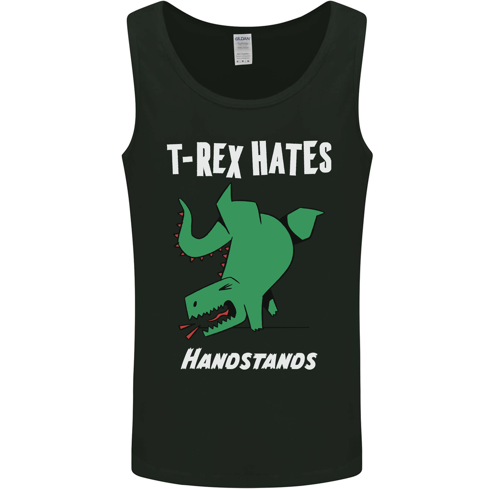 T-Rex Hates Handstands Gymnastics Dinosaur Mens Vest Tank Top