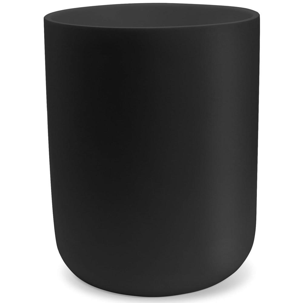 Matte Black Round Compact Trash Can Mini, 2 Gallons / 7.5L Garbage Bin, Tiny