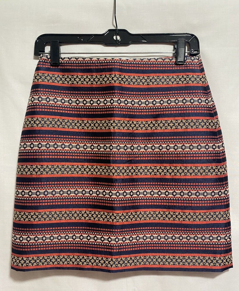 Loft Womens Geometric Knit Mini Skirt with Zip in Multicolor for Petites 2P