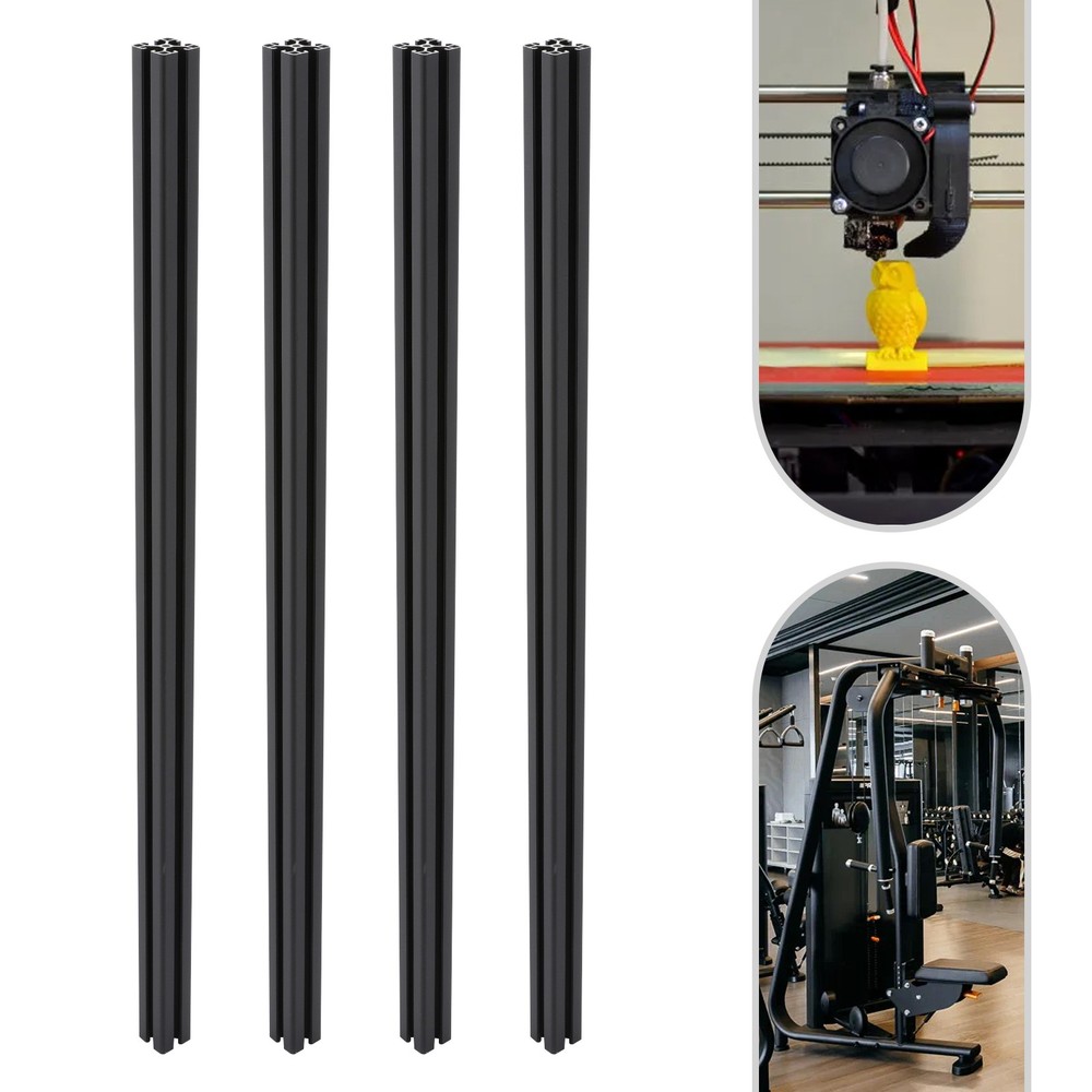 Aluminum T-slot 4040 extruded profile 40x40mm Length 1000mm, 4 pieces set