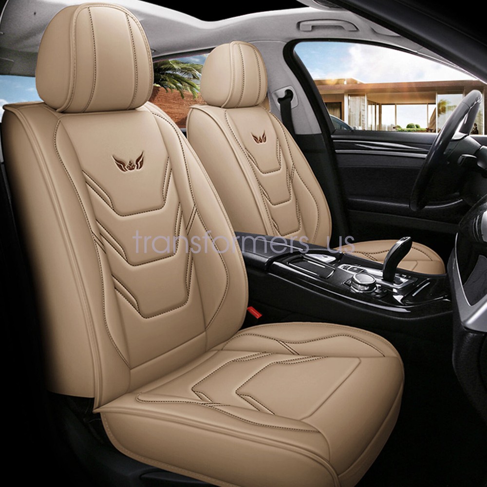 Full Surround For Hyundai 4-Door Front & Rear 5-Seat Cover Leather Covers Beige