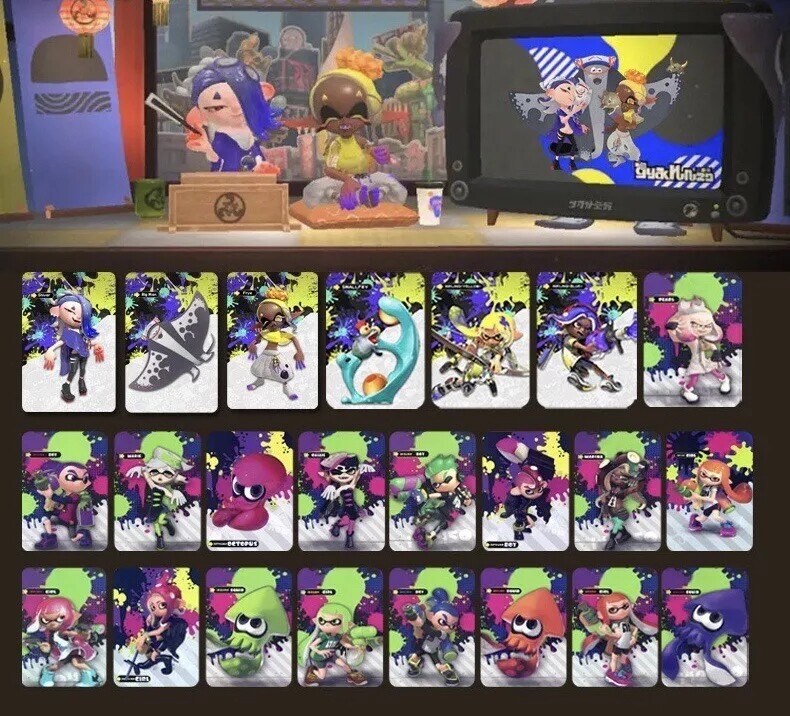 Amiibo 23pcs Splatoon 3 PVC NFC Tag Mini Game Cards Octopus - New