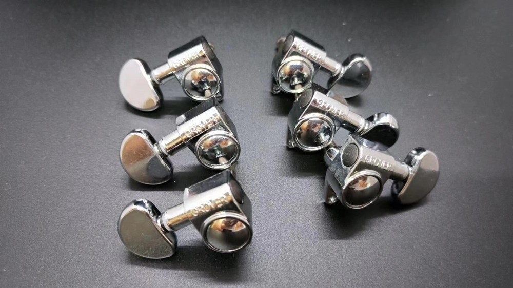 1 Set 3L3R Grover Guitar Machine Heads Tuners 1:15 Chrome Machine Heads