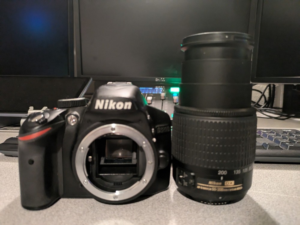 Nikon D3200 With 55-200mm Lens, Battery And Charger