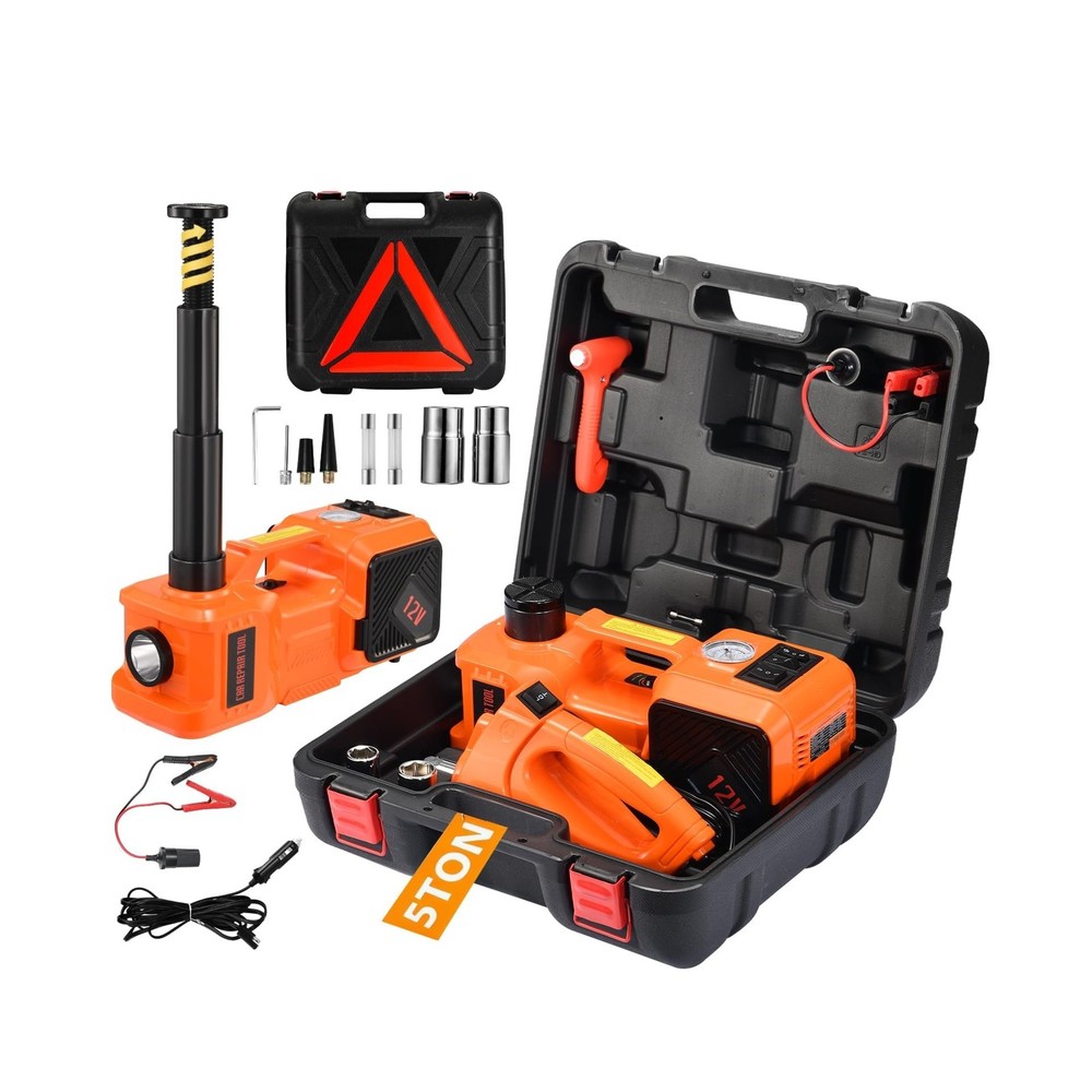 Electric Car Jack Kit 5 Ton 12V Floor Jack Portable Hydraulic Car Jack with I...