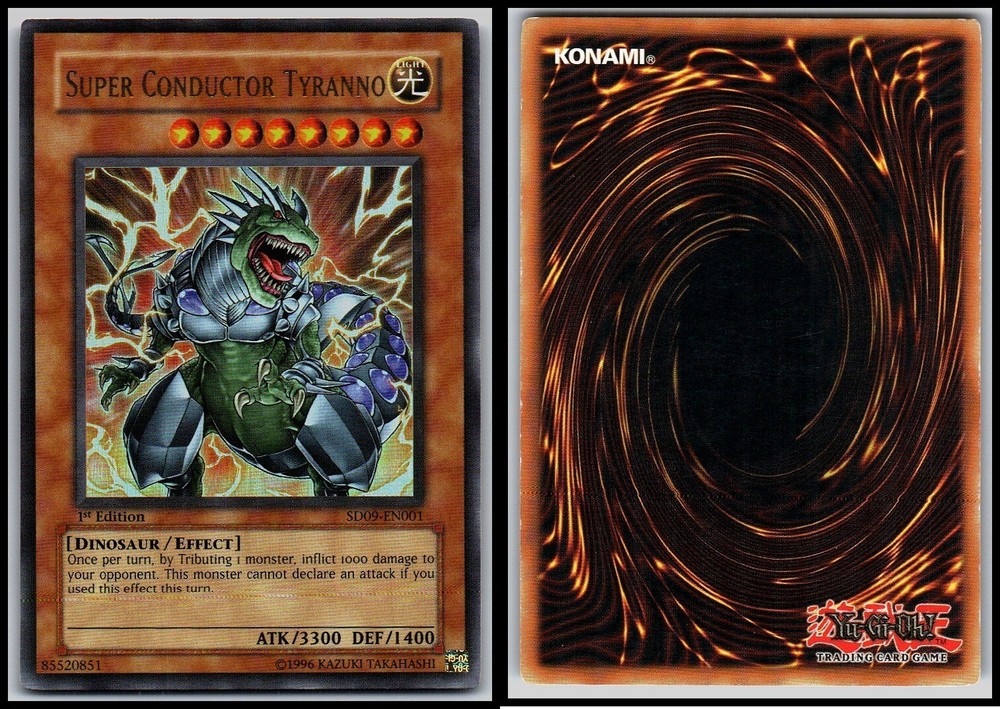 SUPER CONDUCTOR TYRANNO SD09-EN001 1st Edition Foil Rare Yugioh Card
