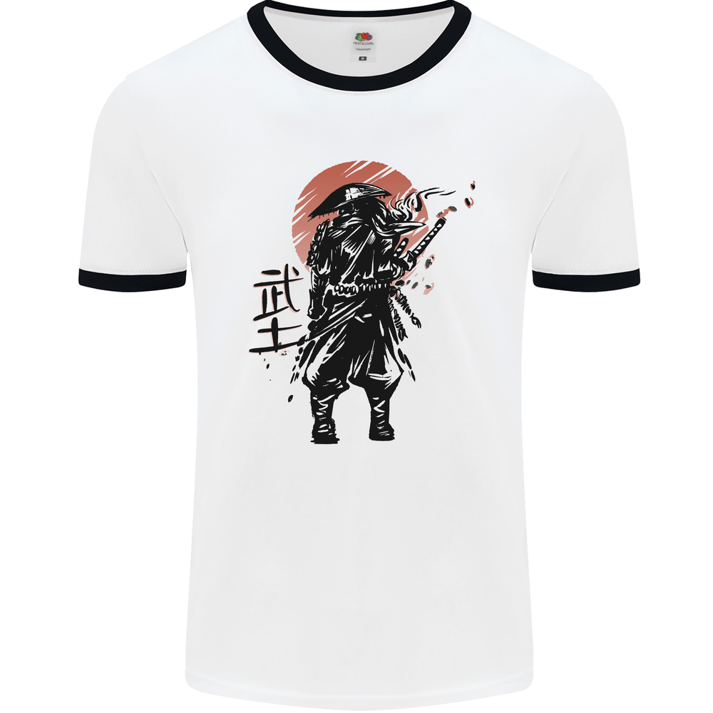 Samurai Sun  MMA Warrior Mens Ringer T-Shirt