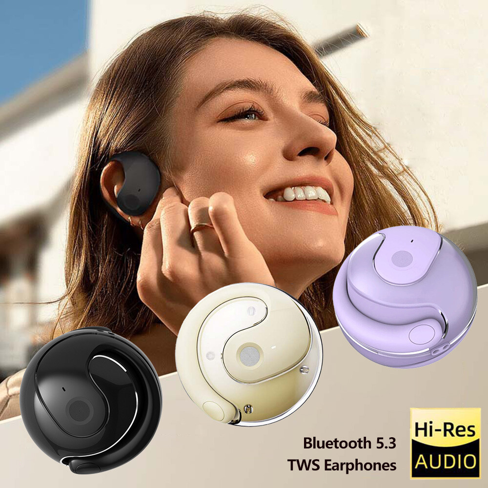 Bluetooth 5.3 TWS Wireless Earbuds with Ear Hook for Stereo Sound