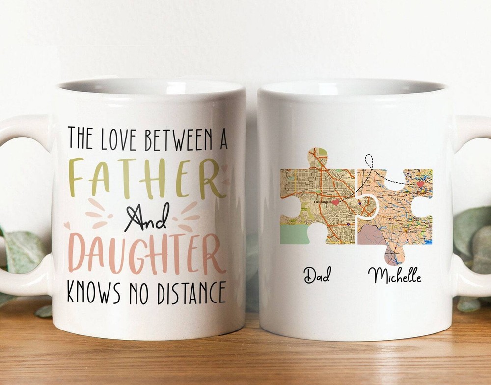 Long Distance Dad Mug for Father Daughter Bond Across Miles
