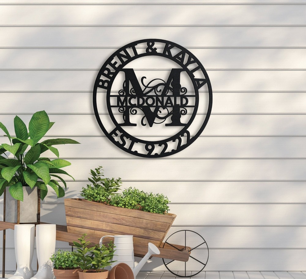 Custom Metal Anniversary Sign, Personalized Family Name, Wedding Gift