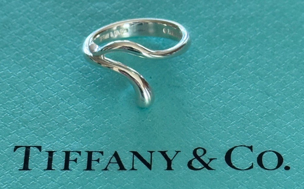 Tiffany & Co. Elsa Peretti Teardrop Snake  Ring Sterling Silver 925  Size 5 US