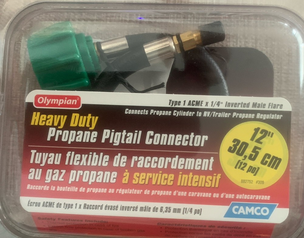 CAMCO RV LP GAS PIGTAIL HOSE CONNECTOR 12