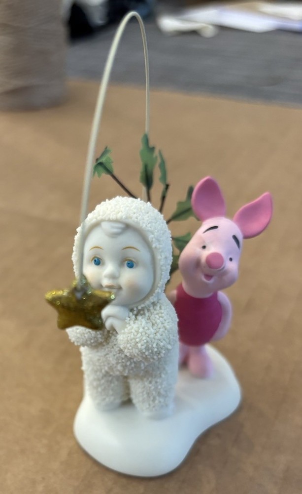 Disney Dept 56 Snowbabies Wish Upon A Star Figurine with Piglet and Pooh