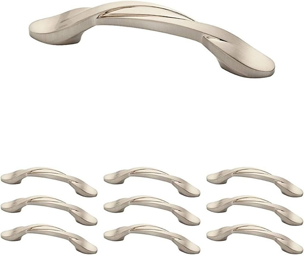 Twisted Arch (25-Pack) Cabinet Handles 3' Hole Center Satin Nickel Kitchen Drawe