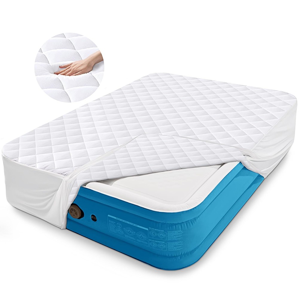 Queen Mattress Pad, Air Mattress Topper with Adjustable Elastic Strap, Mattre...