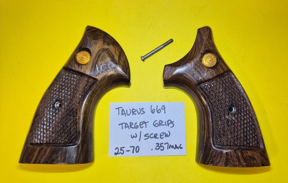 TAURUS 669  in .357 MAG TARGET GRIPS W/ SCREW NICE WOOD #25-70
