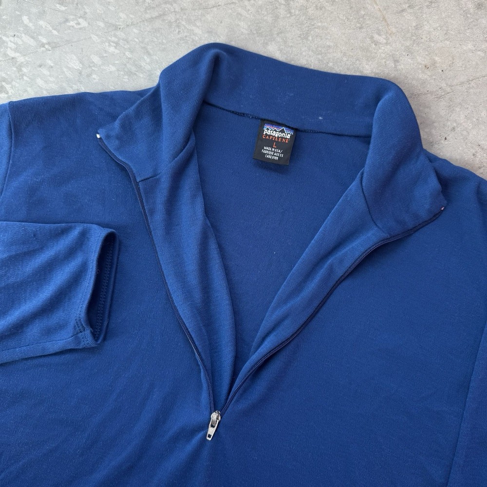 Vintage 90s Made In USA Patagonia Capilene 1/4 Zip Base Layer Shirt Size Large