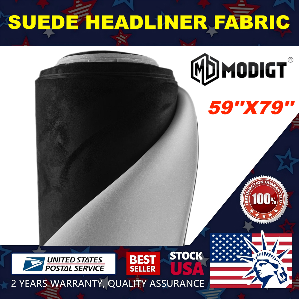 New 59''x79'' Suede Headliner Fabric Foam Car Roof Repair Upholstery Material