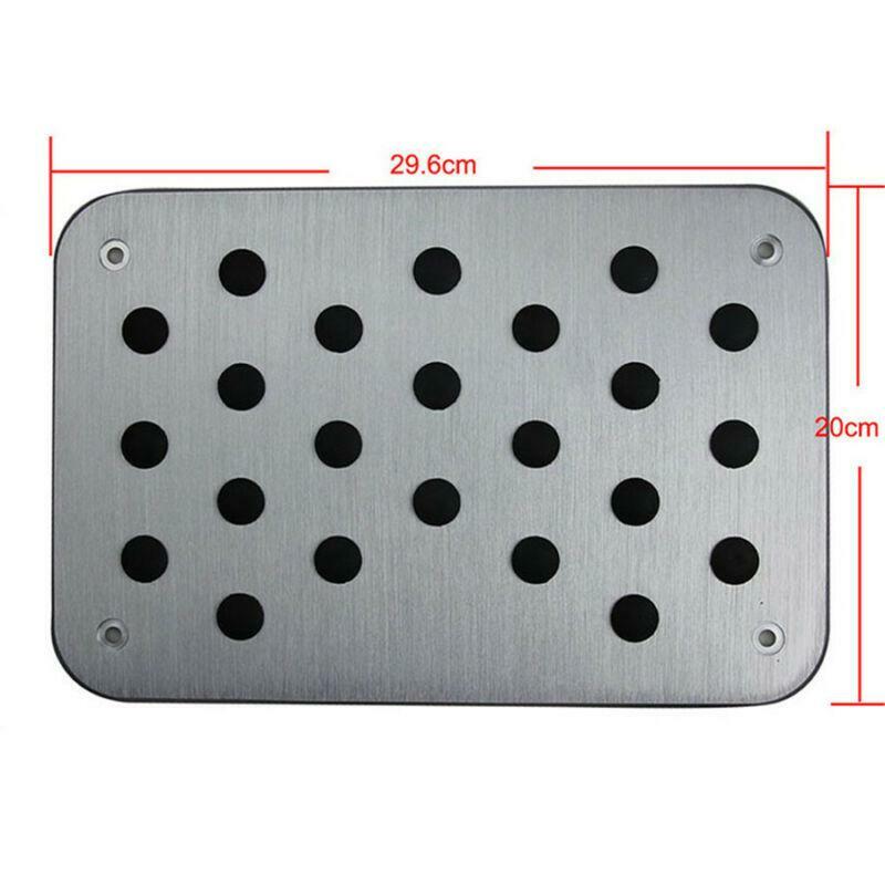 Universal Car Aluminum Floor Carpet Mats Scuff Guard Pedal Foot Rest Pad 4mm 1x