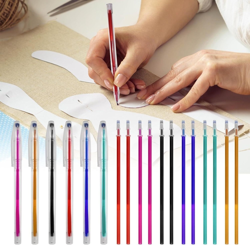 36pcs Heat Erasable Pens for Fabric, Assorted Colors, Fabric Multicolor