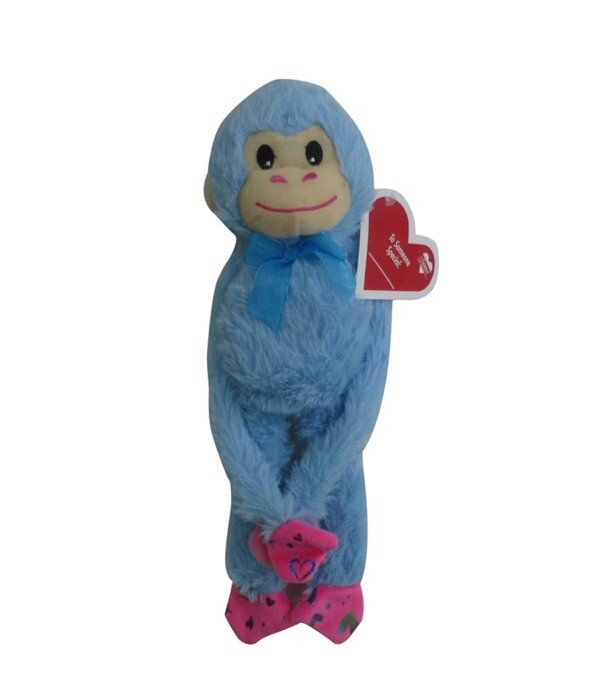18 Inch Blue Plush Hanging Monkey Stuffed Animal Soft Toy for Valentines Day  