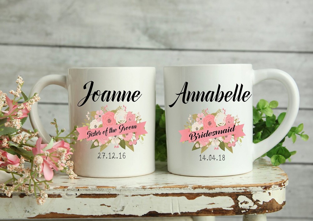 Personalised Wedding Mug Bridesmaid Mug Bridal Party Gifts Hen Party Gifts