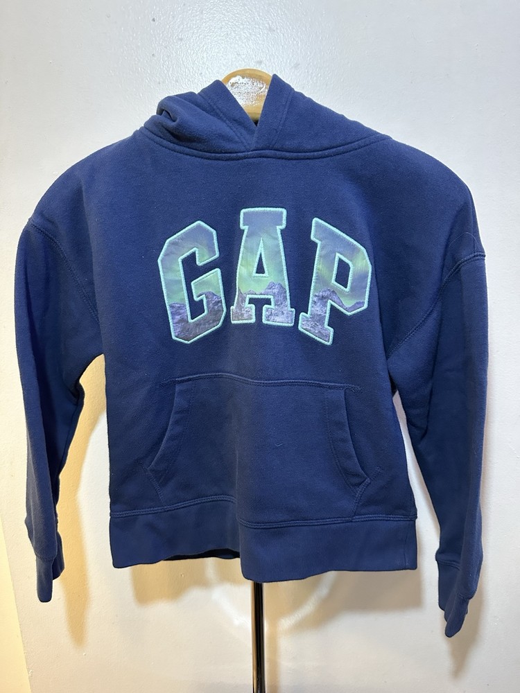 Vintage GAP Logo Hoodie for Boys - Blue Pullover Sweatshirt Youth S