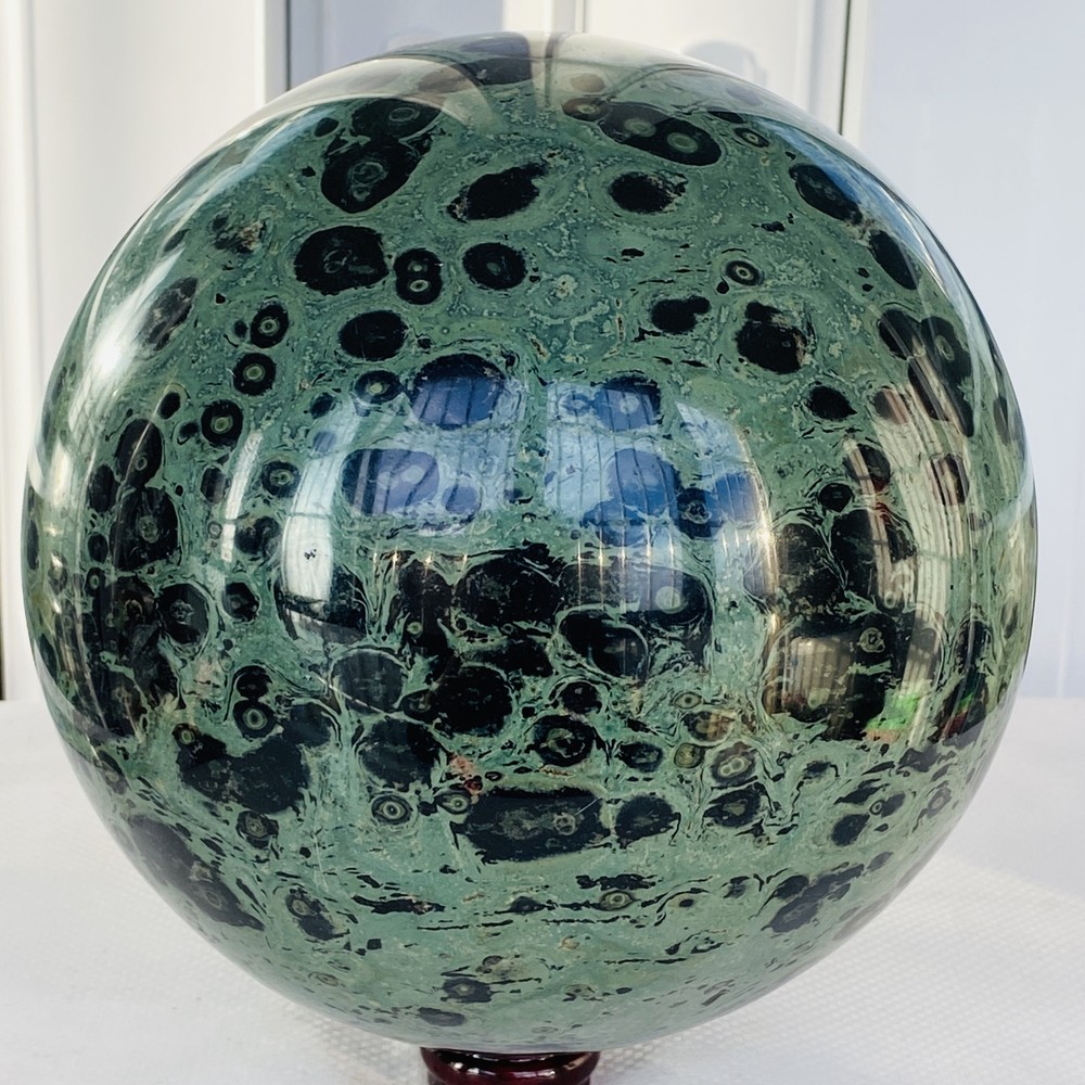Natural Green Kambaba Jasper Stromatolite Crystal Sphere 7780G