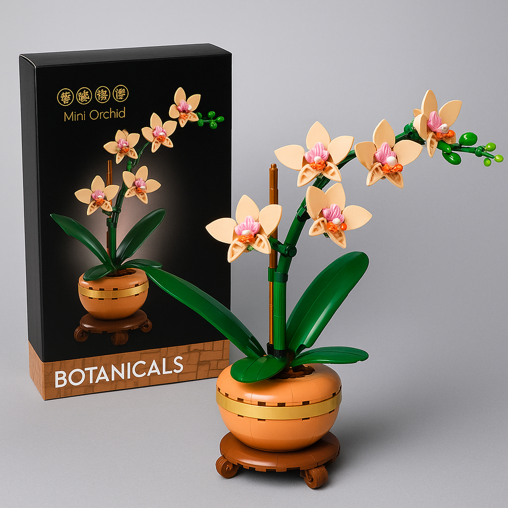 Botanical Mini Orchid Building Set 274pcs Artificial Flower Home Desk Decor Gift