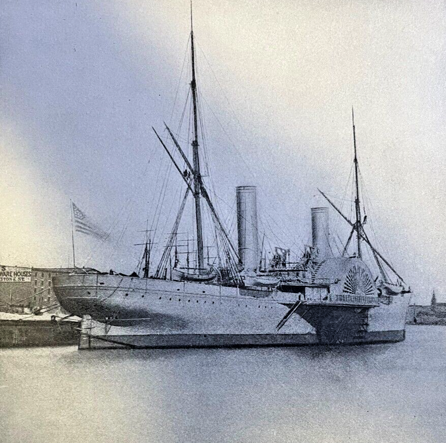 1912 Vintage Illustration US Ship Vanderbilt Civil War