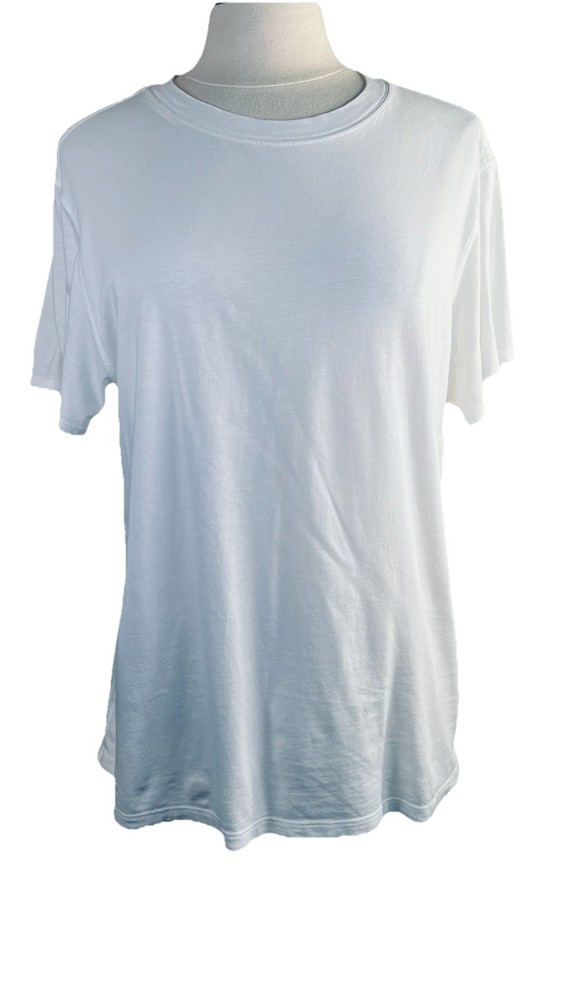 LULULEMON (Size 8) White Crewneck Short Sleeve Women's Cotton T-Shirt