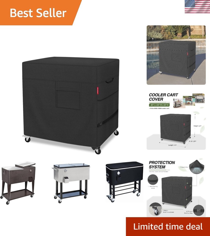 Waterproof Cooler Cart Cover - Fits 80-100 Qt - 40