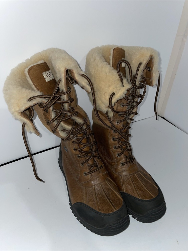 UGG AUSTRALIA WOMEN SNOW VIBRAM BUTTE BOOTS  SIZE  11 LEATHER BROWN SHOES