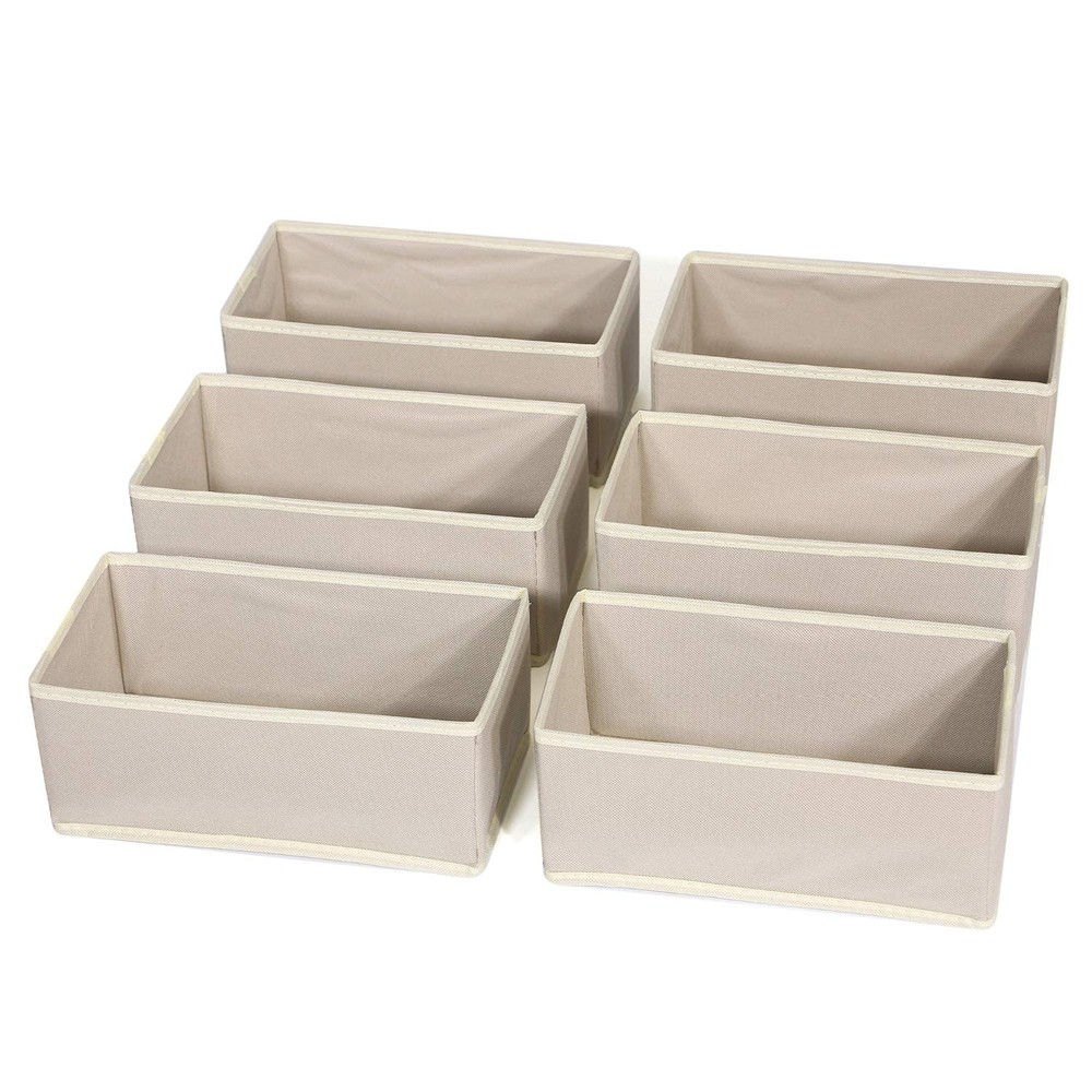 6 Pack Foldable Cloth Storage Box Closet Dresser Drawer Organizer Fabric Bask...