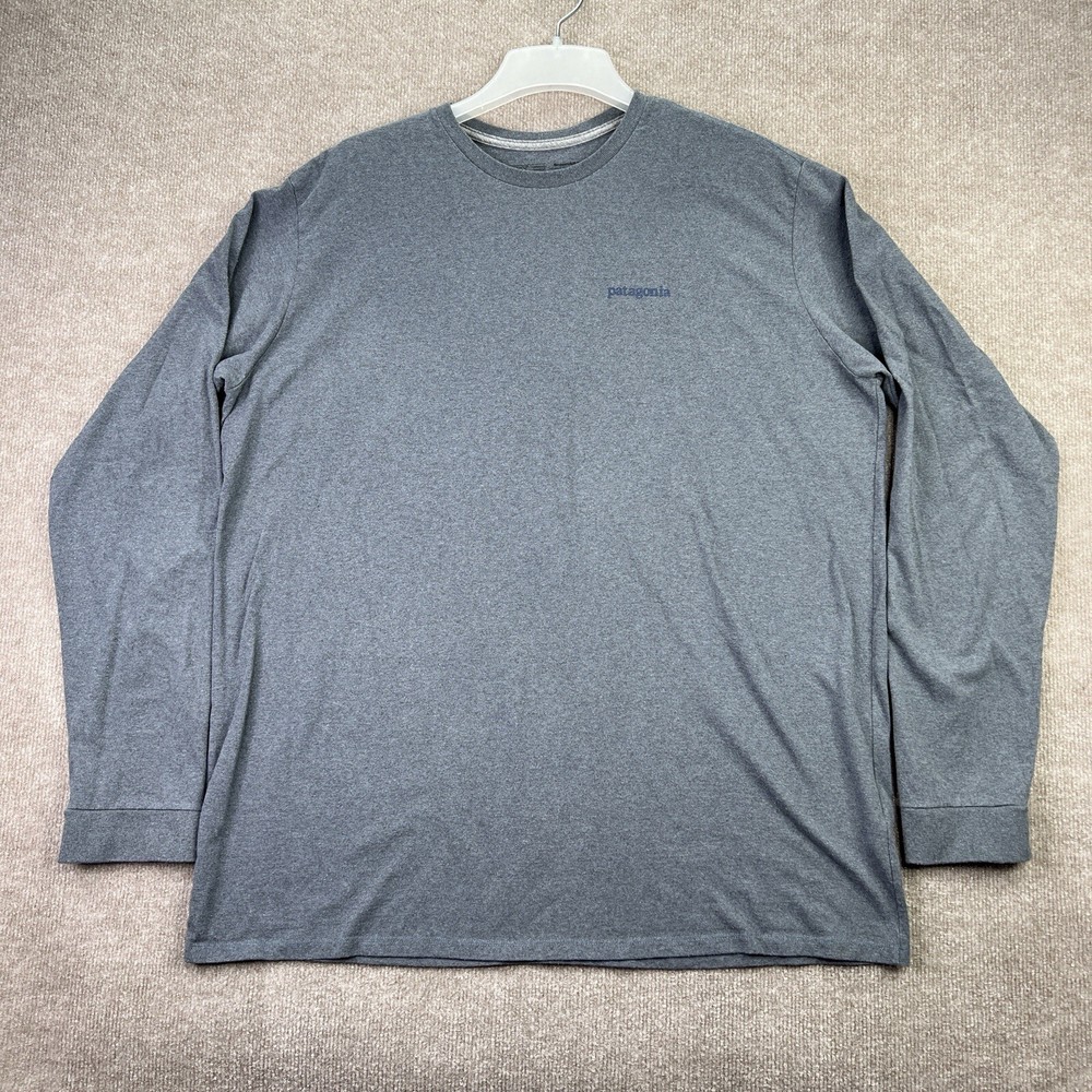 Patagonia Shirt Mens 2XL Gray Line Logo Ridge Long Sleeve Responsibili-Tee