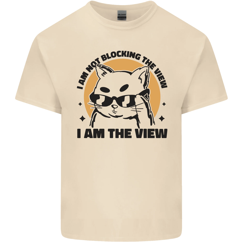 I am the View Funny Cat Mens Cotton T-Shirt Tee Top