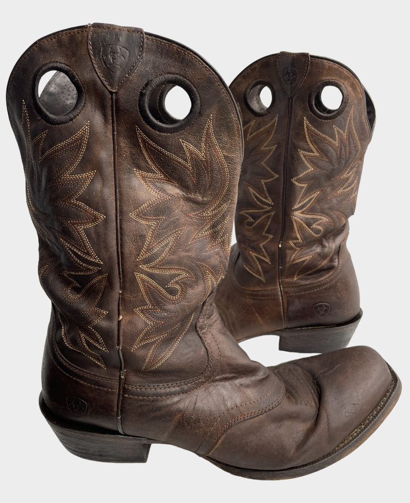 Ariat Circuit Striker 10019974 Brown Embroidered Leather Western Boots Mens 13 D
