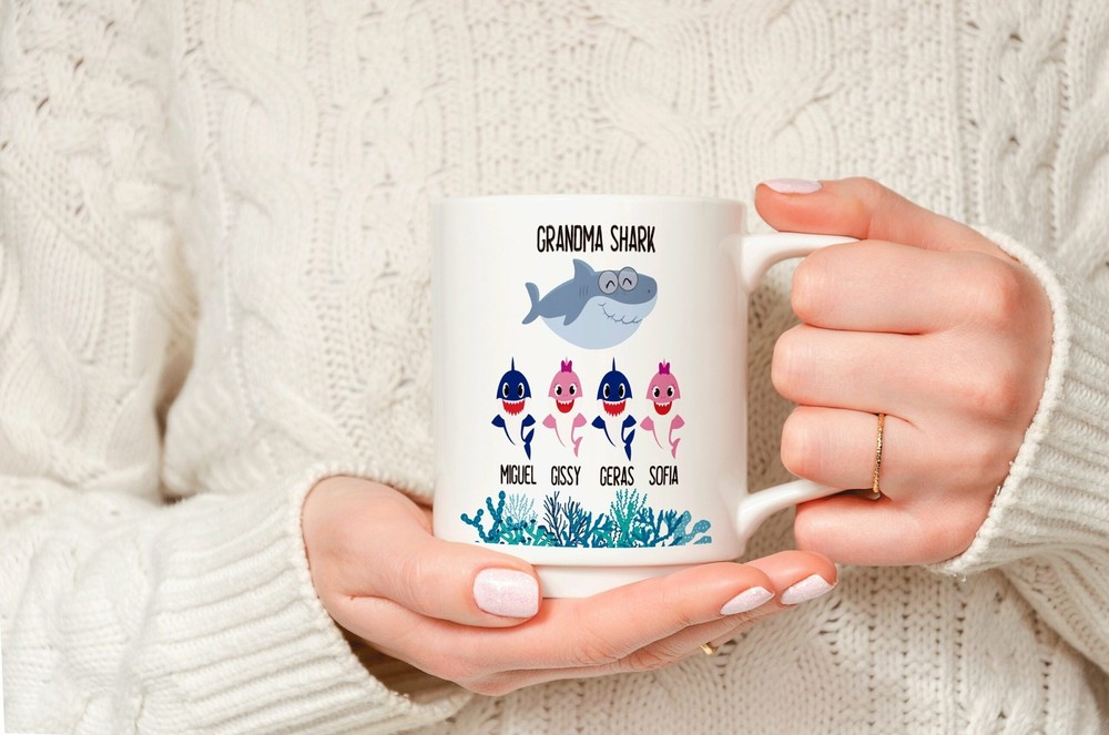 Grandma Shark Mug Personalized Mug Gift For Grandma Funny Gift Custom Gift
