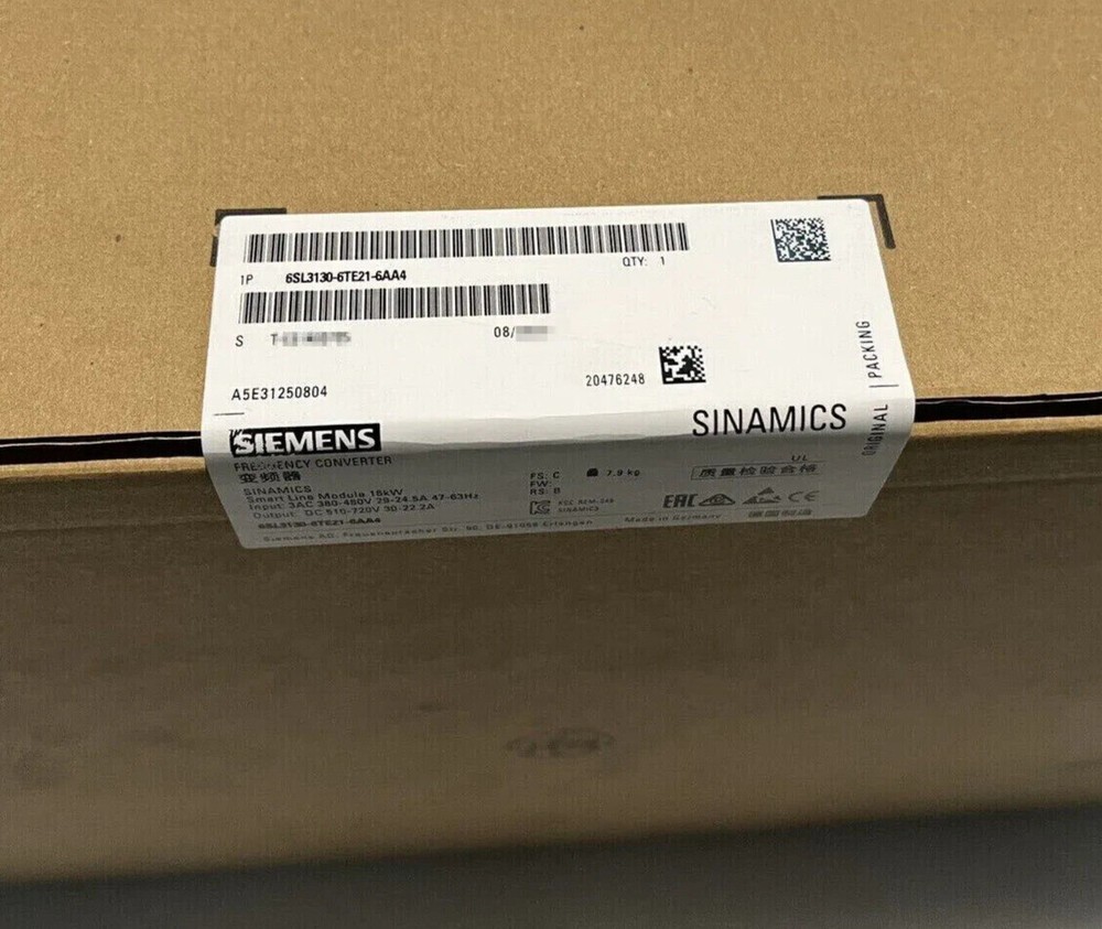 6SL3130-6TE21-6AA4 1PC NEW SIEMENS SINAMICS SMART LINE 6SL3130-6TE21-6AA4