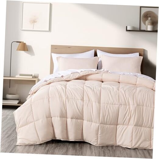 3-Piece Comforter Set Size - 110GSM Peach Skin Oversized Queen Blush