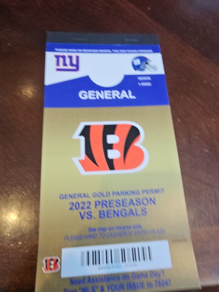 10 Used 2022 NY Giants Gold Lot Parking Stubs - Vouchers & Tickets-image