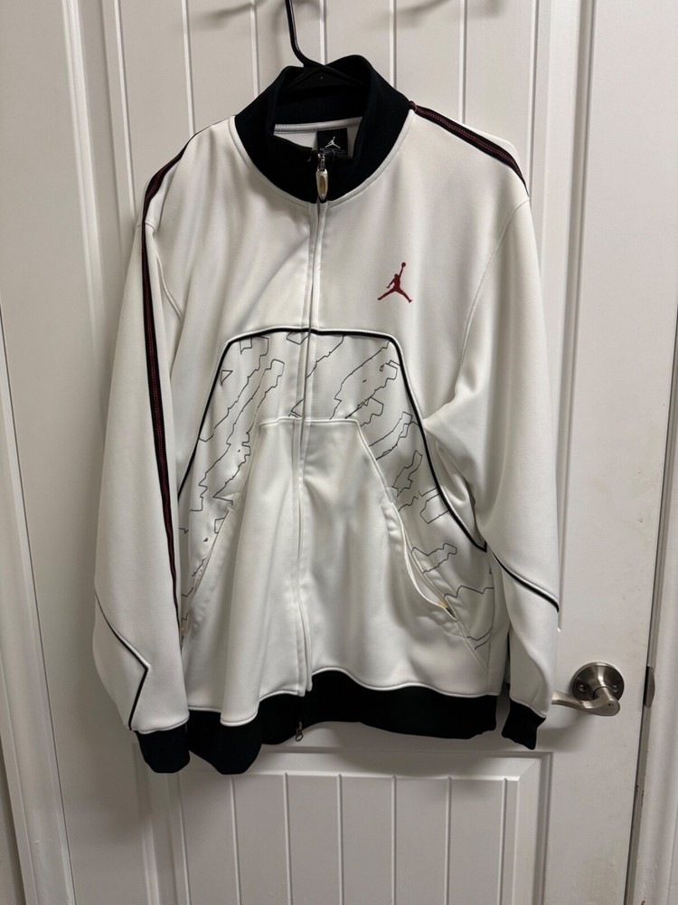 AUTHENTIC Jordan XX2 Mens Vintage 2007 Full Zip Jacket White Jordan Size Medium